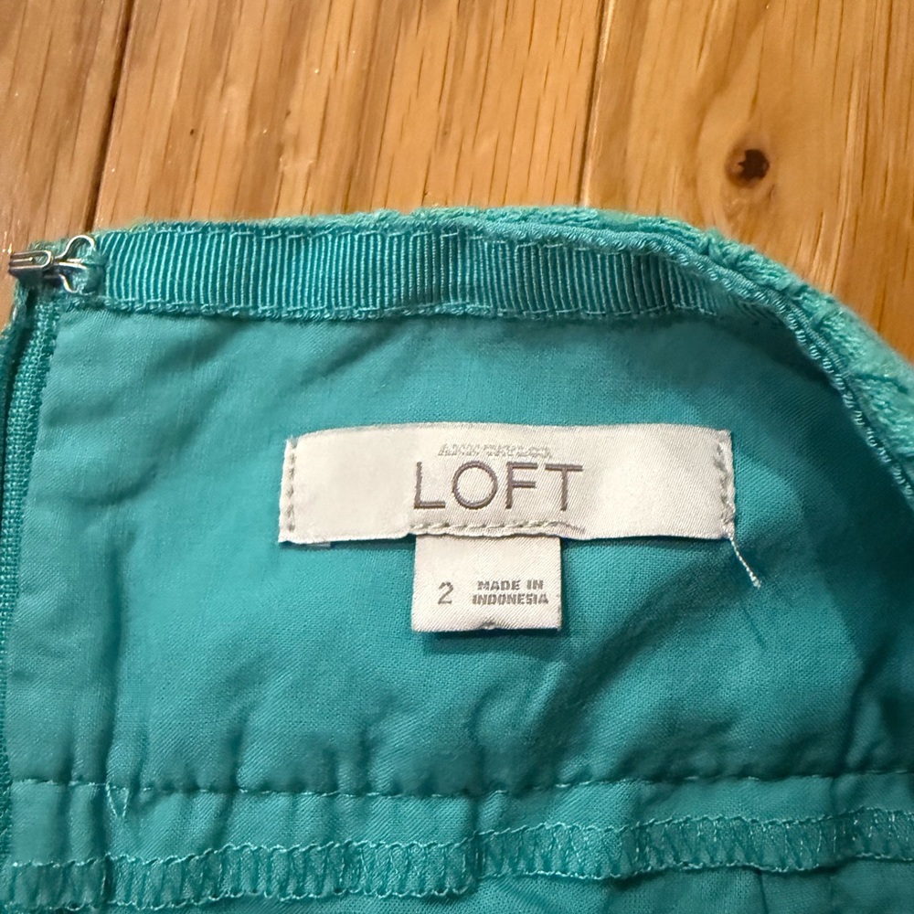 LOFT teal lace skirt